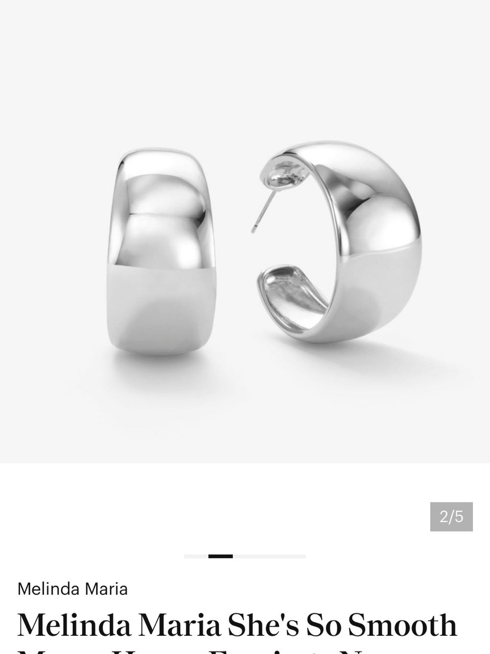 Melinda Maria Polished Silver Wide Huggie Earrings!